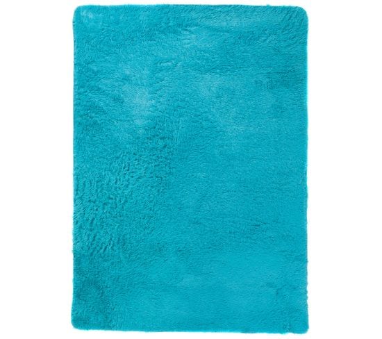 Tapis Salon Chambre Antidérapant Bébé Turquoise Uni Shaggy Super Doux Doux 200x300 cm