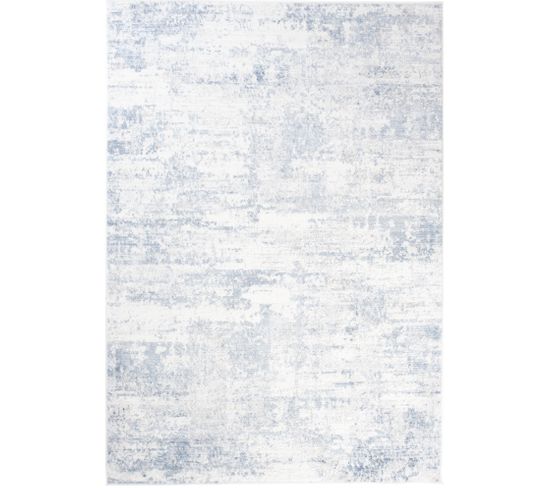 Tapiso Tapis Salon Moderne Bleu Blanc Abstrait Rayures Sky 80x150