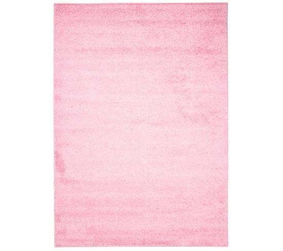 Tapis Salon Chambre Ado Rose Uni Super Doux 60x100 cm