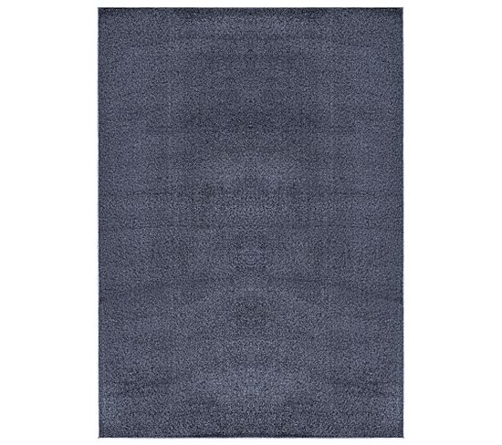 Tapis Shaggy Antidérapant Lavable Anthracite Uni Salon Moelleux 80x150