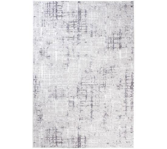 Tapis De Salon Chambre Moderne Gris Foncé Blanc Abstrait Rayures Doux Sky 120x170