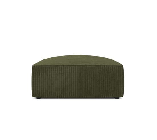 Pouf "ruby", 1 Place, Vert, Velours Côtelé