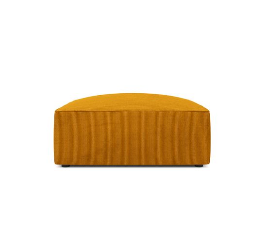 Pouf "ruby", 1 Place, Jaune, Velours Côtelé