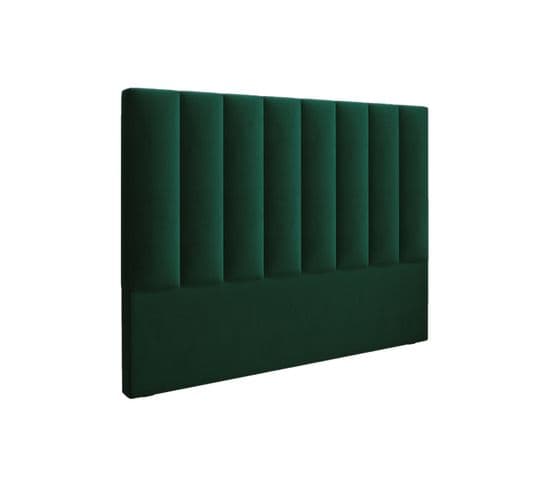 Tête De Lit "marl" 160x120cm, Vert Bouteille, Velours