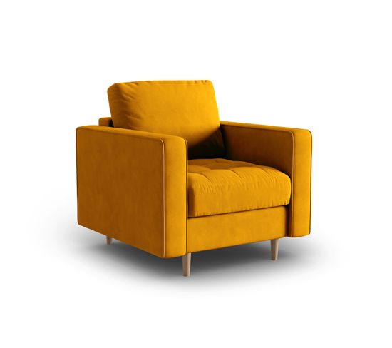 Fauteuil "gobi", 1 Place, Jaune, Velours