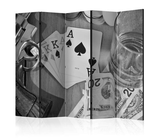 Paravent 5 Volets "cards : Black Et White" 172x225cm