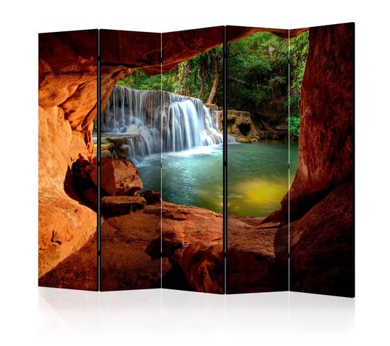 Paravent 5 Volets "cave : Forest Waterfall" 172x225cm