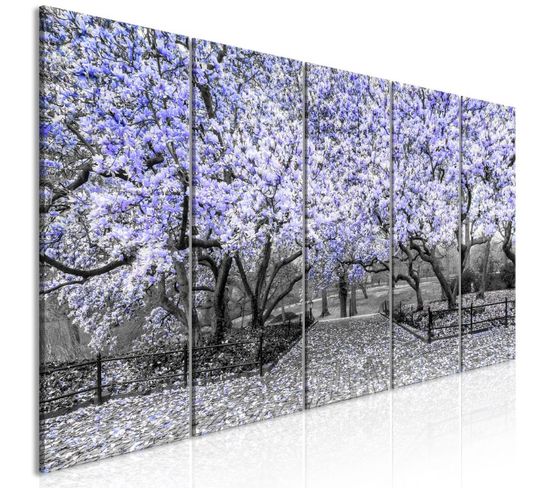 Tableau 5 Panneaux "magnolia Park Narrow Violet" 90 X 225 Cm