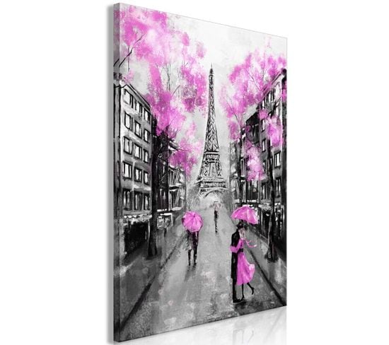 Tableau Imprimé "paris Rendez Vous Pink" 40 X 60 Cm