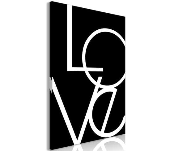 Tableau Imprimé "black et White : Love" 40 X 60 Cm