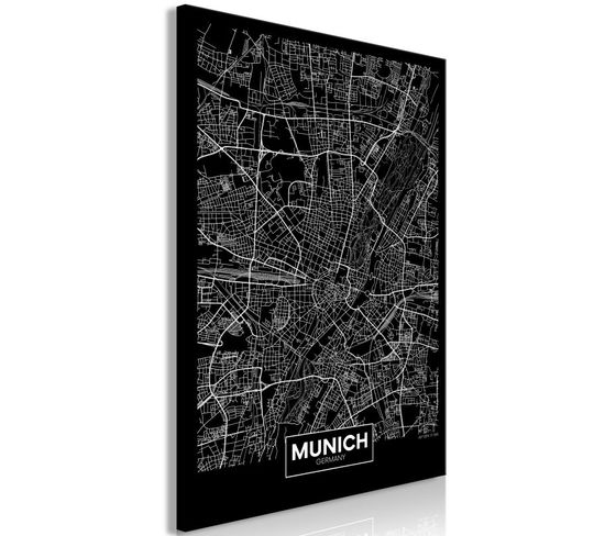 Tableau Imprimé "dark Map Of Munich" 80 X 120 Cm
