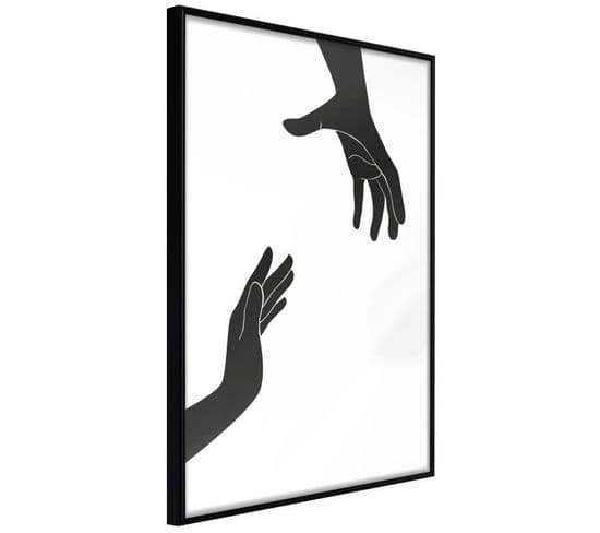 Affiche Murale Encadrée "language Of Gestures Ii" 30 X 45 Cm Noir