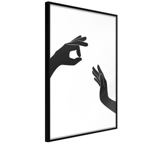 Affiche Murale Encadrée "language Of Gestures I" 30 X 45 Cm Noir