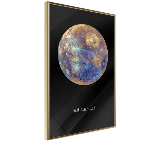 Affiche Murale Encadrée "the Solar System Mercury" 40 X 60 Cm Or