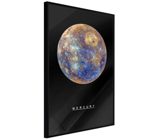 Affiche Murale Encadrée "the Solar System Mercury" 30 X 45 Cm Noir