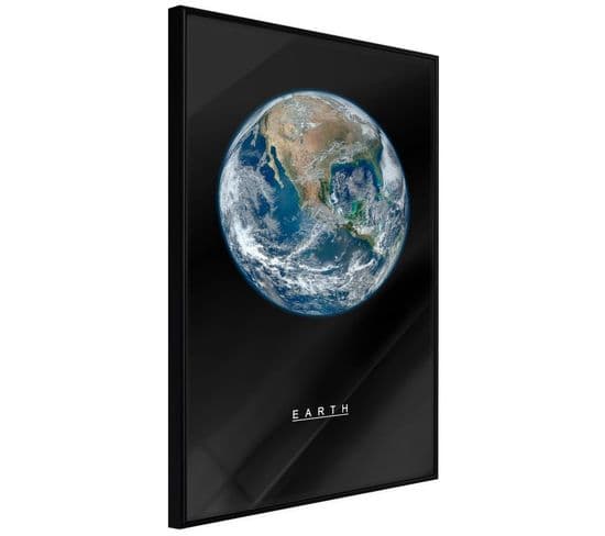 Affiche Murale Encadrée "the Solar System Earth" 30 X 45 Cm Noir