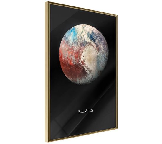 Affiche Murale Encadrée "the Solar System Pluto" 30 X 45 Cm Or