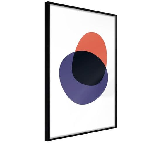 Affiche Murale Encadrée "white, Orange, Violet And Black" 30 X 45 Cm Noir