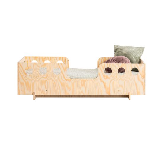 Lit 90x190 Sommier Inclus Anaïs - Bois