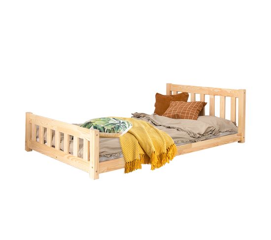 Lit 90x190 Sommier Inclus Adeline - Bois