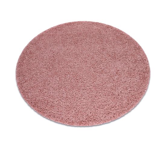 Tapis Soffi Cercle Shaggy 5cm Rose Cercle 100 Cm