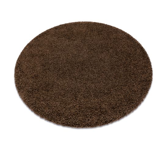 Tapis Soffi Cercle Shaggy 5cm Marron Cercle 160 Cm