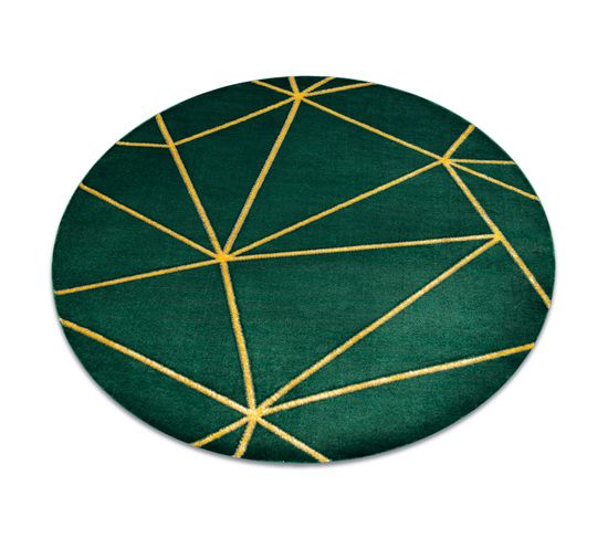 Tapis Emerald Exclusif 1013 Cercle - Glamour, Élégant Géométrique Bouteille Verte  Cercle 120 Cm