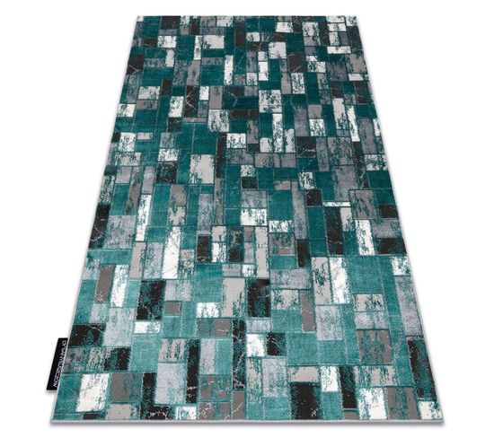 Tapis De Luxe Moderne 6768 Géométrique - Structural Vert / Anthracite 120x170 Cm