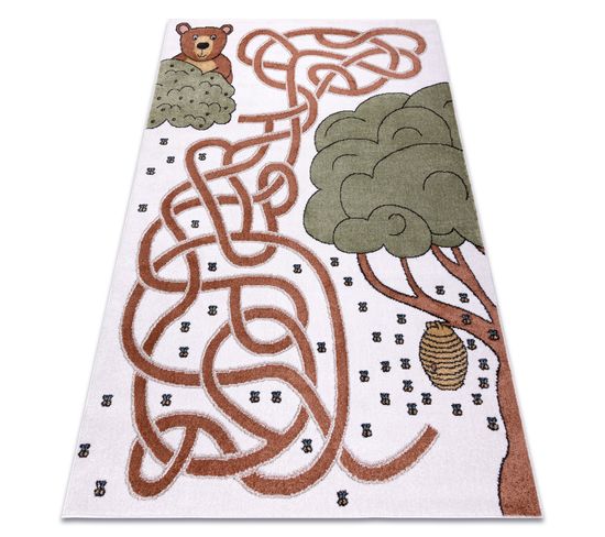 Tapis Fun Honey Pour Enfants, Ours, Abeilles Crème 120x170 Cm