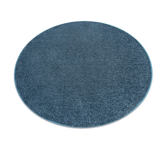 Tapis Cercle Indus Bleu Foncé 75 Plaine Mélange Cercle 133 Cm