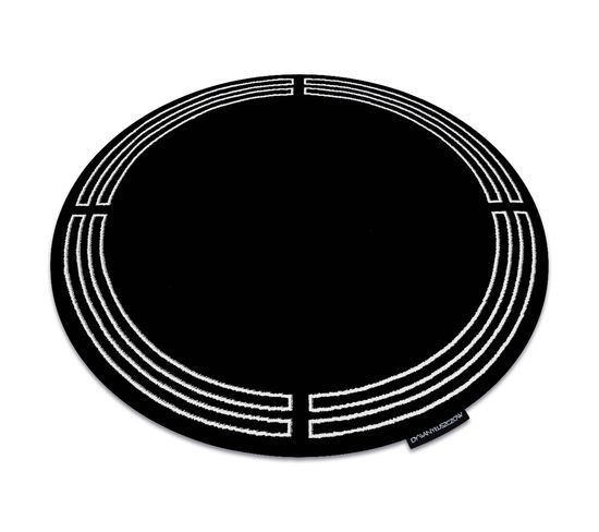 Tapis Hampton Chick Cercle Cadre Noir Cercle 120 Cm