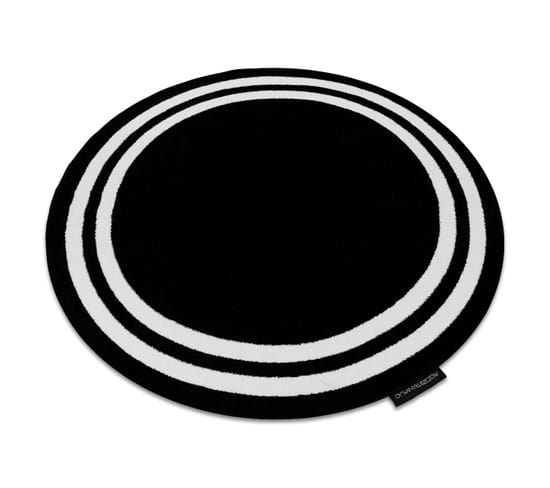 Tapis Hampton Cadre Cercle Noir Cercle 200 Cm