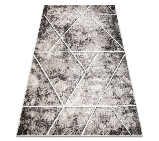 Tapis Mateo 8031/944 Moderne, Géométrique, Triangles - Structurel Gris / Beige 180x270 Cm