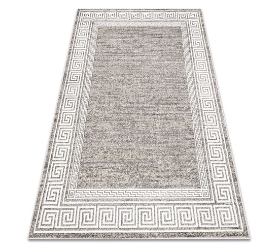 Tapis Mateo 8033/944 Moderne Grec, Cadre - Structurel Gris / Beige 160x220 Cm