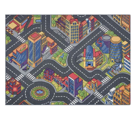 Tapis Rebel Roads Urban Life 97 Métropole, Rues Antidérapant Pour Enfants - Gris 95x133 Cm