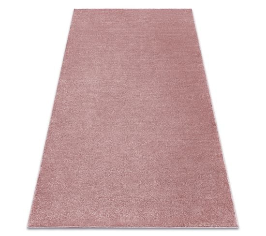 Tapis Softy Plaine Couleur Unie Rose 280x370 Cm