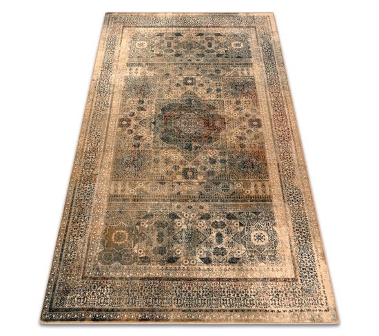 Tapis En Laine Omega Mamluk Rosette Vintage Crème 235x350 Cm