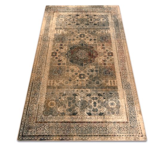 Tapis En Laine Superior Mamluk Oriental Vintage Crème 235x350 Cm