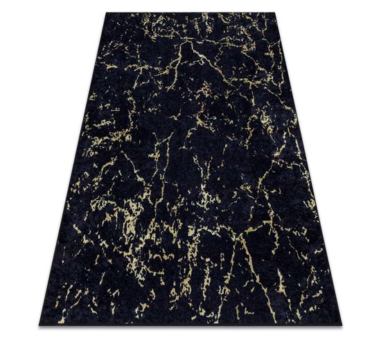 Tapis Lavable Miro 52003.803 Marbre Antidérapant - Noir 80x150 Cm