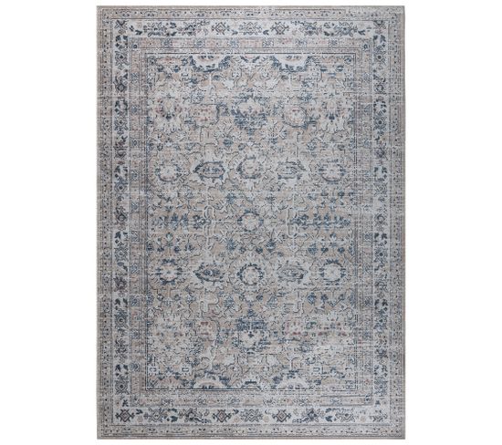 Tapis Salon Marron Gris Ornamental Floral Ritz 140x200cm