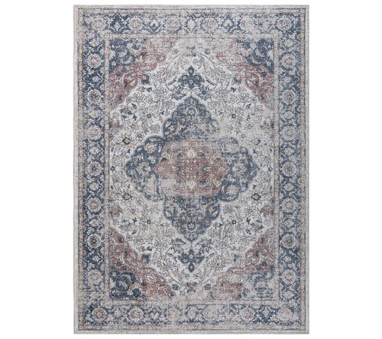 Tapis Salon Marron Gris Ornamental Floral Ritz 200x300cm