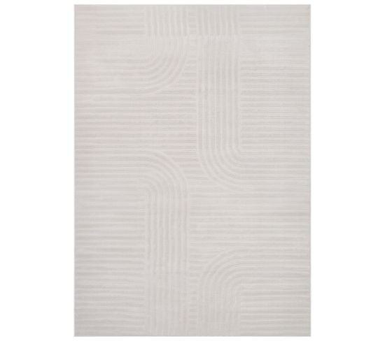 Hygge Moderne Crème Blanc Géométrique 3d Oeko-tex 120x170cm