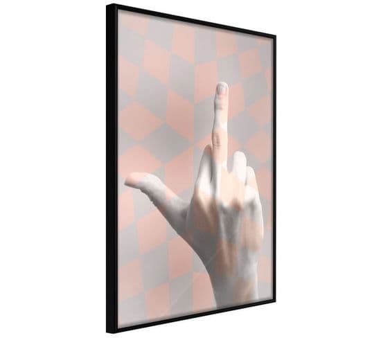 Affiche Murale Encadrée "middle Finger" 30 X 45 Cm Noir