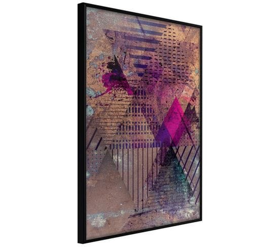 Affiche Murale Encadrée "pink Patchwork I" 20 X 30 Cm Noir