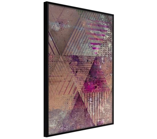 Affiche Murale Encadrée "pink Patchwork Ii" 20 X 30 Cm Noir