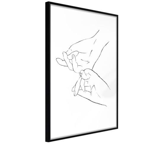 Affiche Murale Encadrée "joined Hands White" 40 X 60 Cm Noir