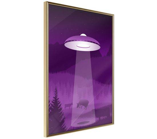 Affiche Murale Encadrée "flying Saucer" 30 X 45 Cm Or