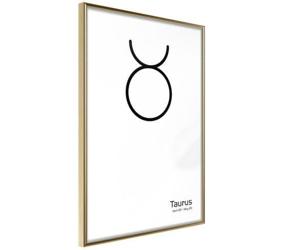 Affiche Murale Encadrée "zodiac Taurus Ii" 40 X 60 Cm Or