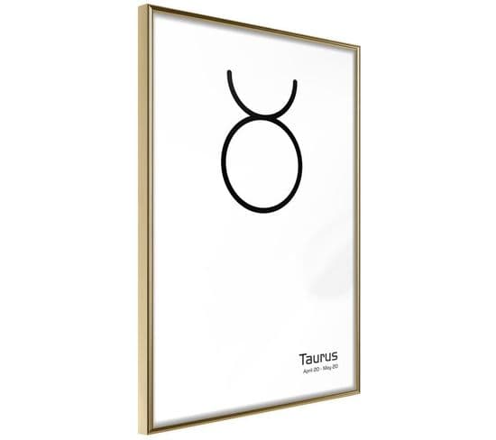 Affiche Murale Encadrée "zodiac Taurus Ii" 30 X 45 Cm Or