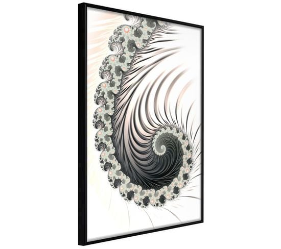 Affiche Murale Encadrée "fractal Spiral Positive" 40 X 60 Cm Noir